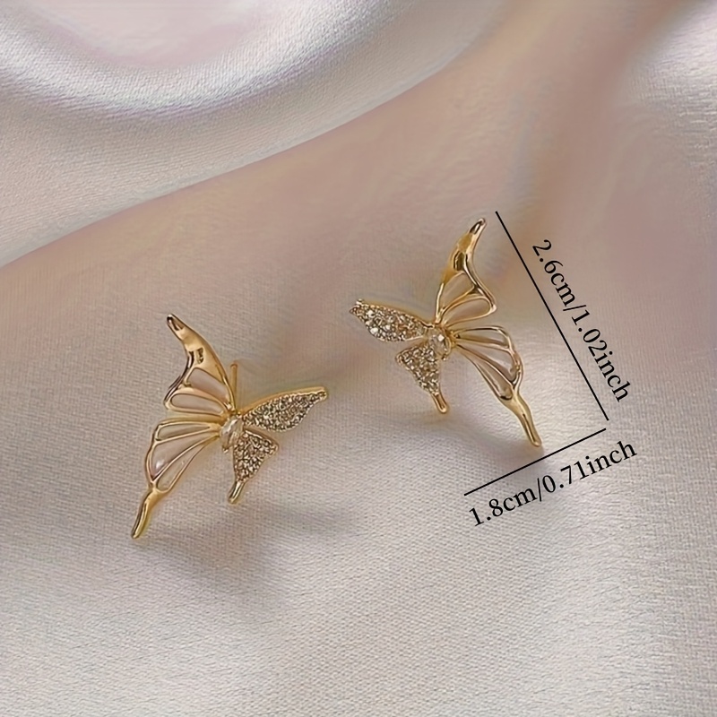 Women's Stylish Drip-Glaze Winged Butterfly Stud Earrings